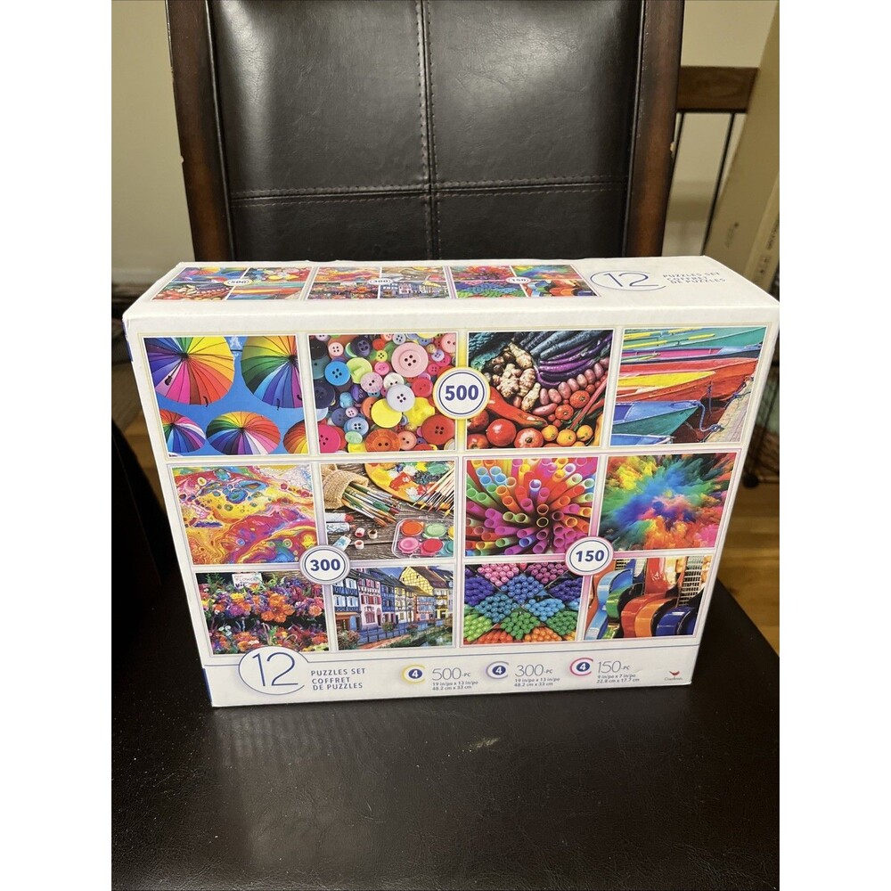 12 Jigsaw Puzzle Set Cardinal Spinmaster Games 150 PC/300PC/500 PC